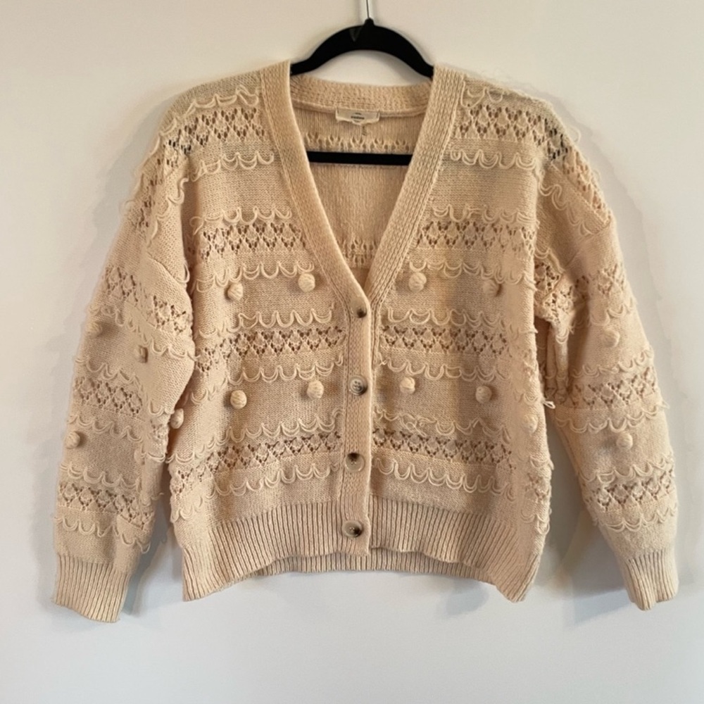 Entro Boutique Off-White Bauble Cardigan